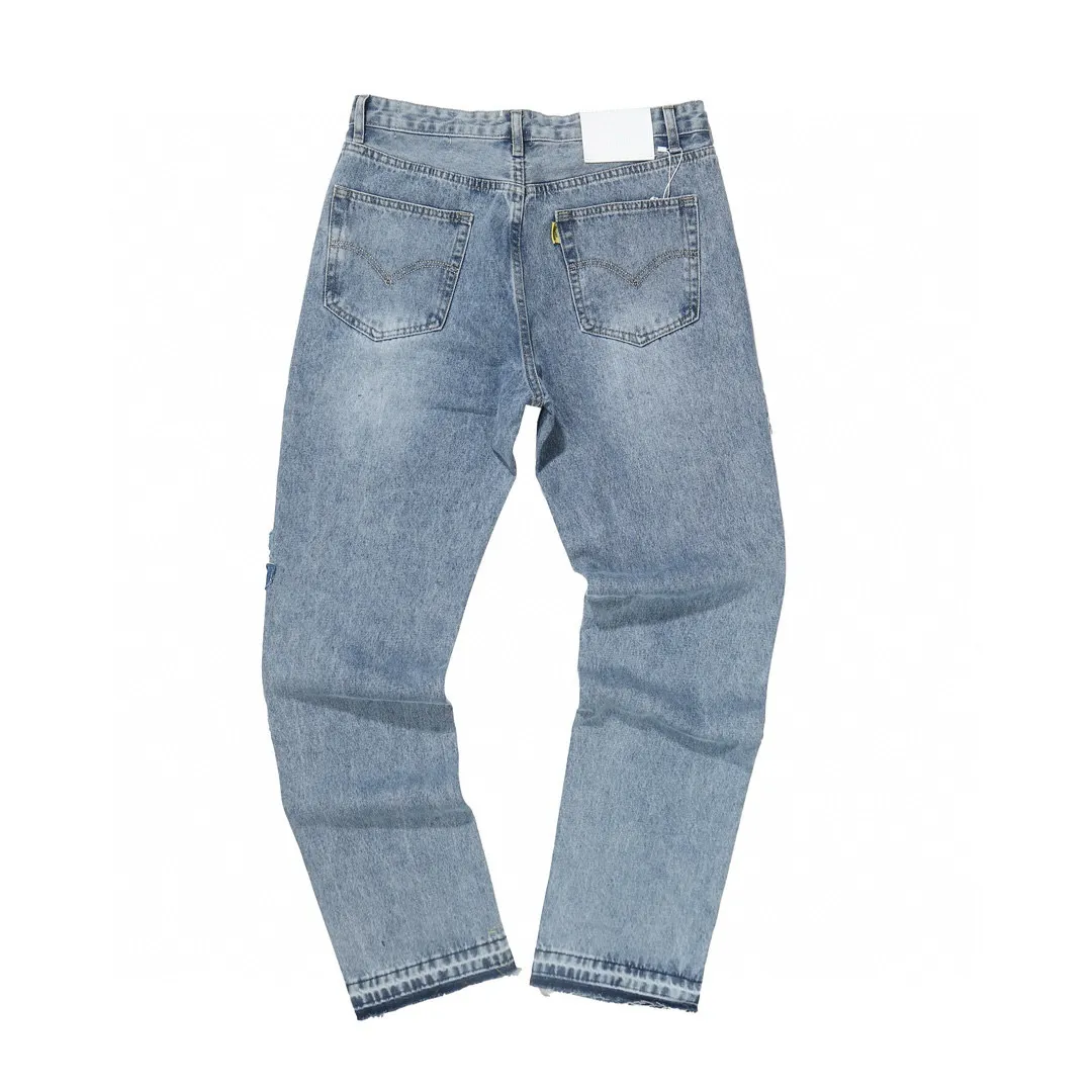 -Size upper body P286#G77 GALLERY DEPT.G letter patch pudding 5001 denim washed and distressed spliced jeans -Original purchase and pattern making to truly restore the ultimate vintage texture -Original hardware accessories, washed and other elevators, QR code analysis are all purchased from the original factory, high degree of restoration, you are welcome to compare with a certain product~ -Three-dimensional version Loose and comfortable, not picky about the figure, taller and slimmer, factory Seiko, original factory quality control, same style for men and women, can be matched with couples Versatile recommendation: must-have jeans for all seasons Color: blue Size: S-XXL (28-36)